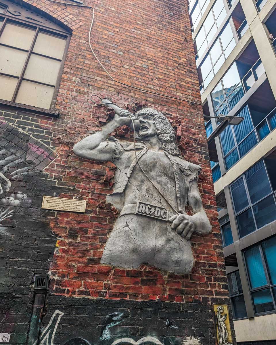 Bon scott mural in ACDC lane in Melbourne, Australia