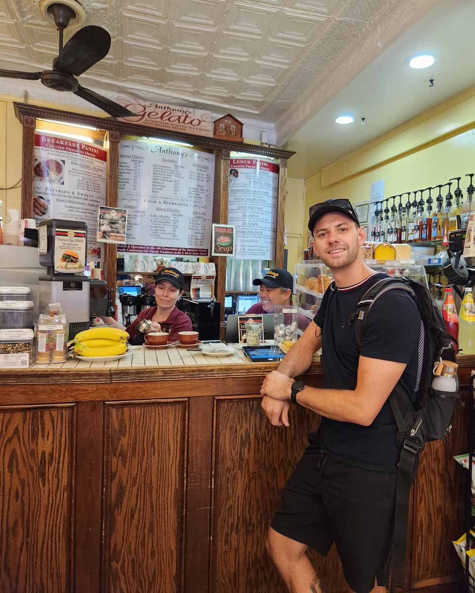 Daniel at Anthony’s Italian Coffee & Chocolate House in the Italian Market in Philadelphia