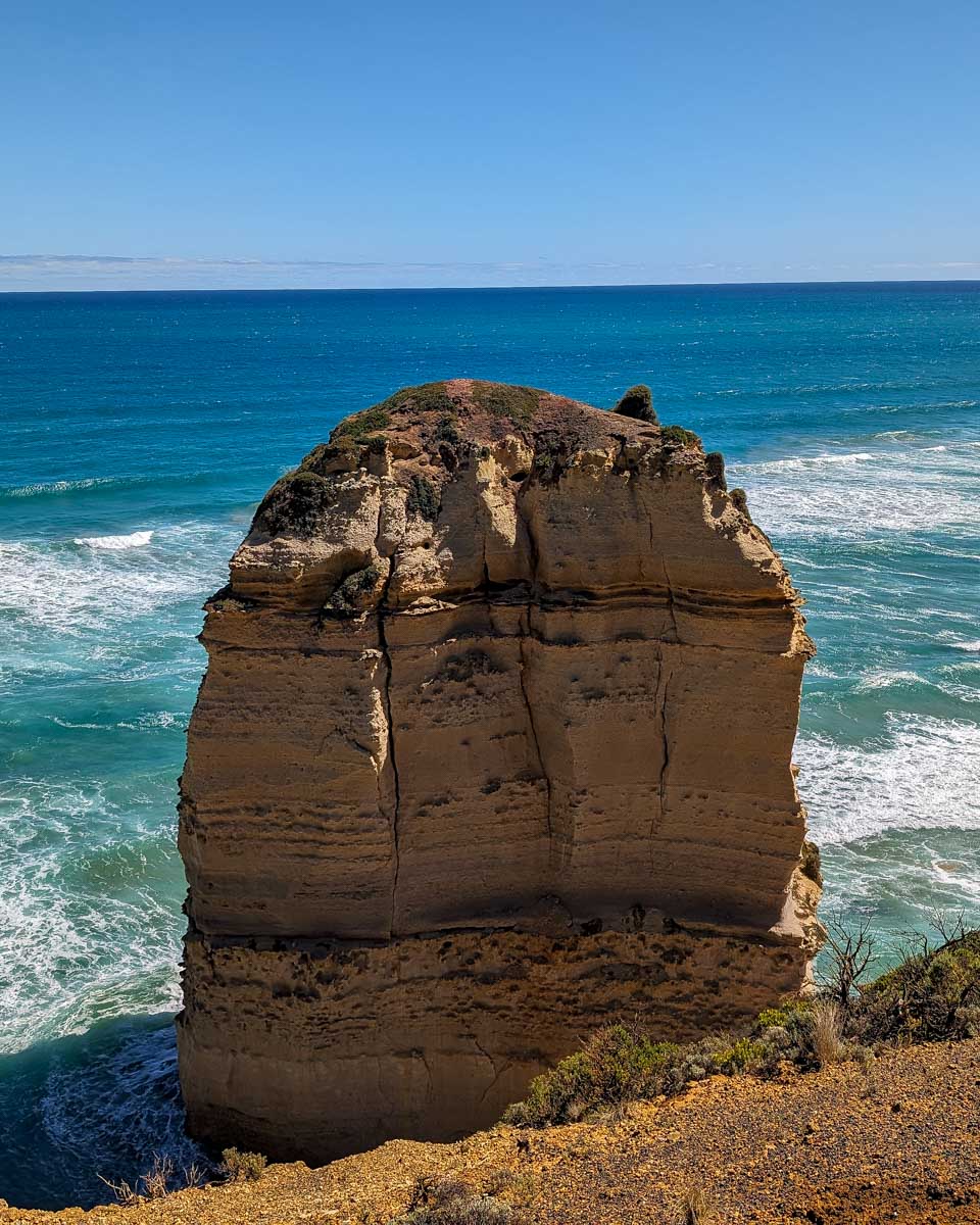 A sideways shot of a rock formation at the Twelve Apostles on the Great Ocean Road