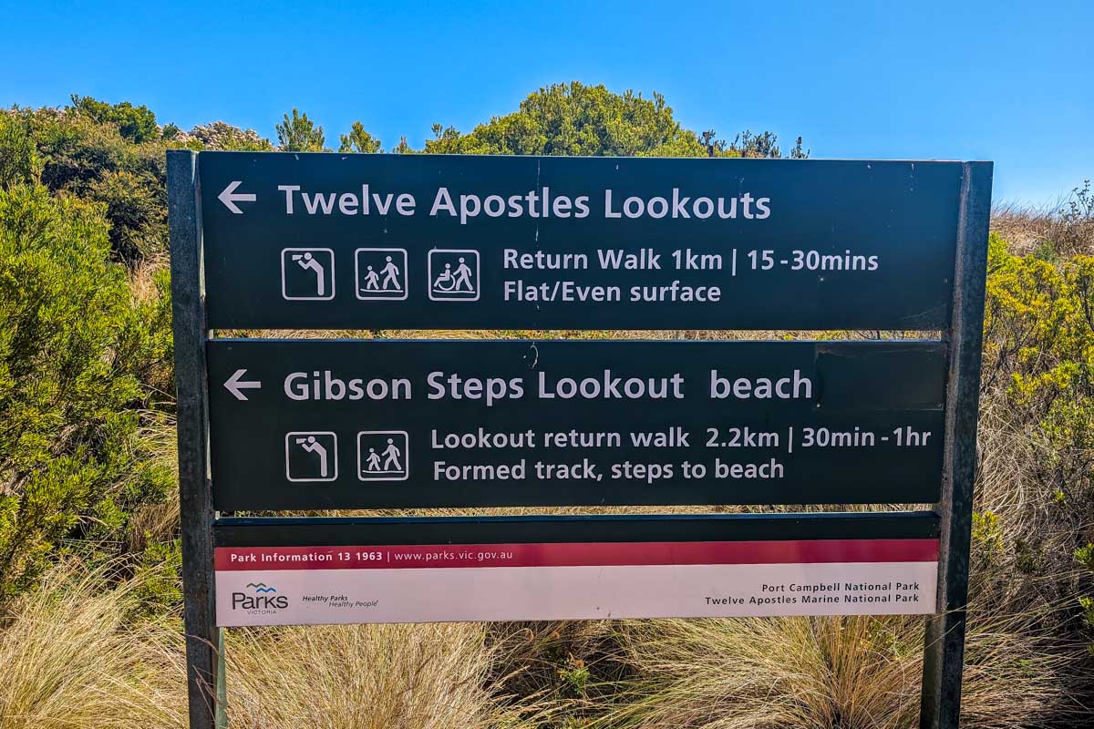 An informational sign at the Twelve Apostles on the Great Ocean Road