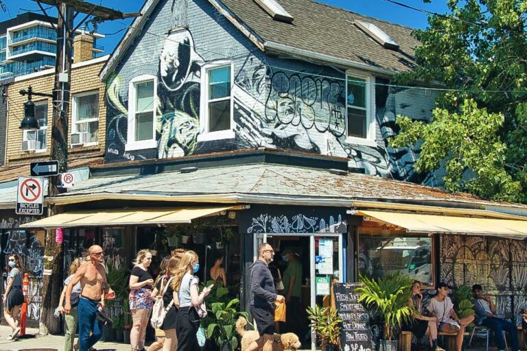 A house that sells food and drinks in Kensington Market Toronto Canada