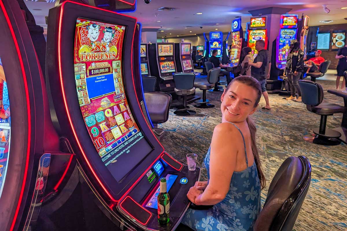 Bailey at a casino gambling in Las Vegas USA