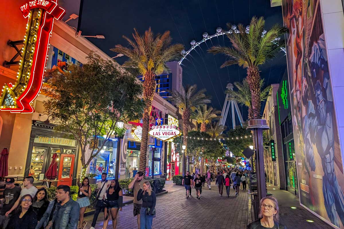Las Vegas at night with the high roller in the background Las Vegas USA