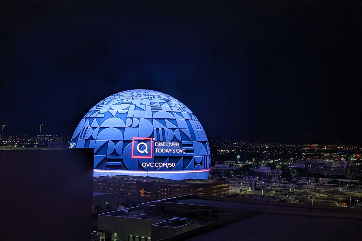 The Vegas Sphere as seen from the High Roller Las Vegas