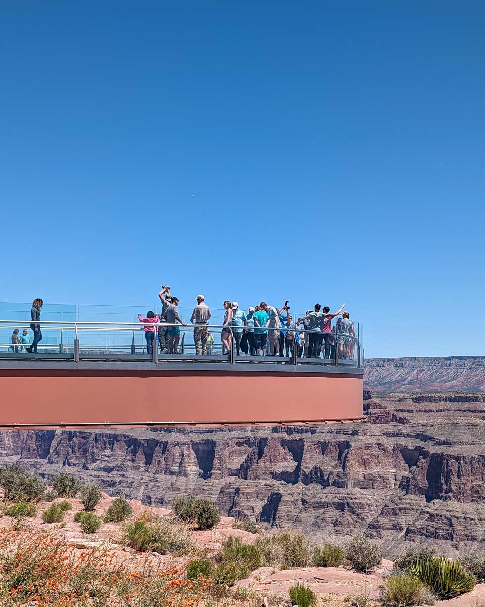 The grand canyon viewing platform at the grand canyon on a tour from Las Vegas USA