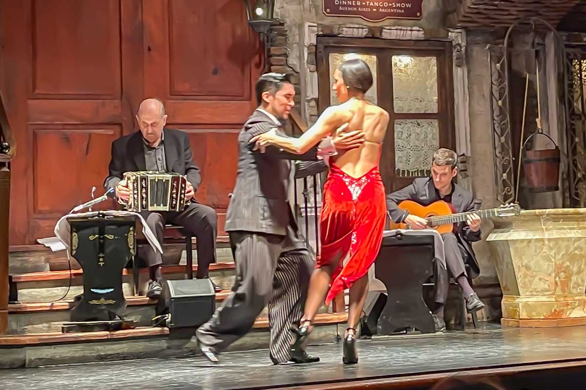 Two people tango at La Ventana Buenos Aires Argentina
