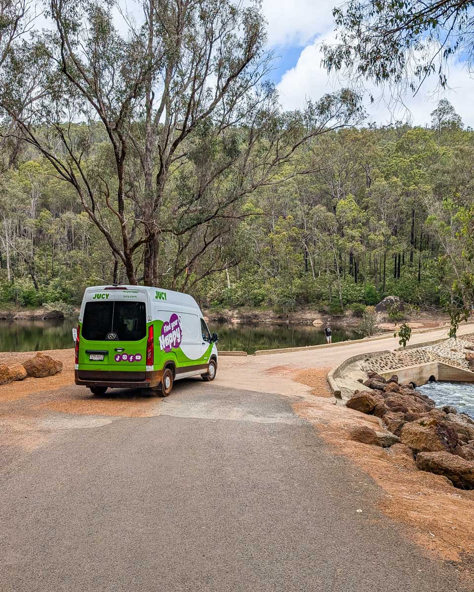 A JUCY campervan driving in Australia