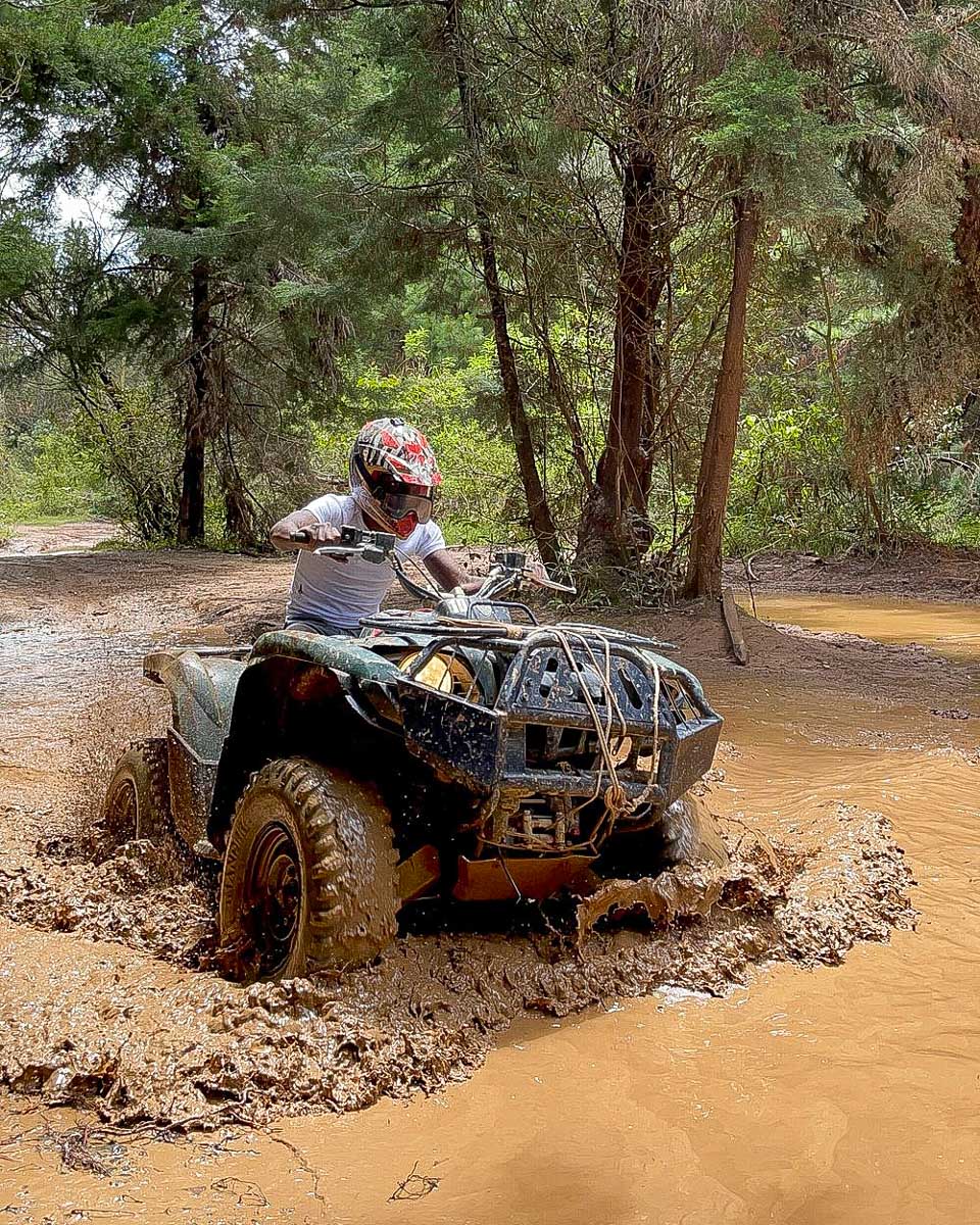 ATV in a puddle near Medellin Colombia