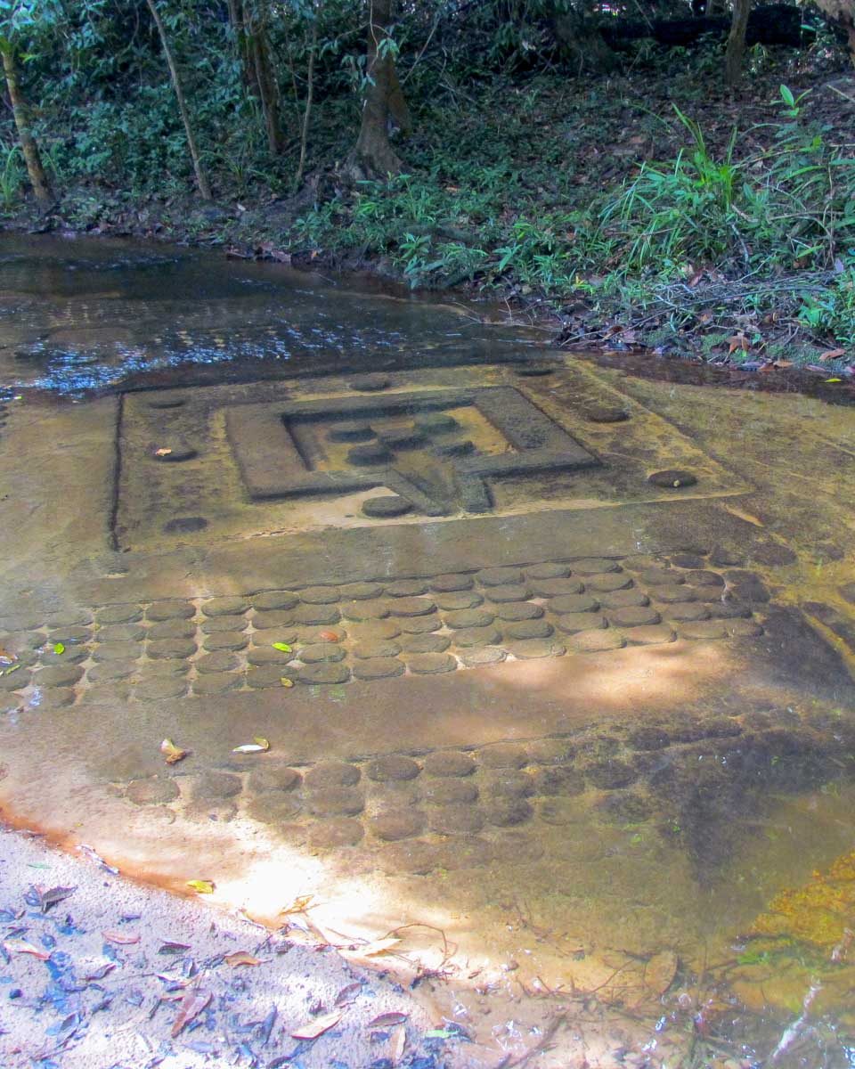 Carvings in the 1000 lingas Kulen National Park near siem reap cambodia