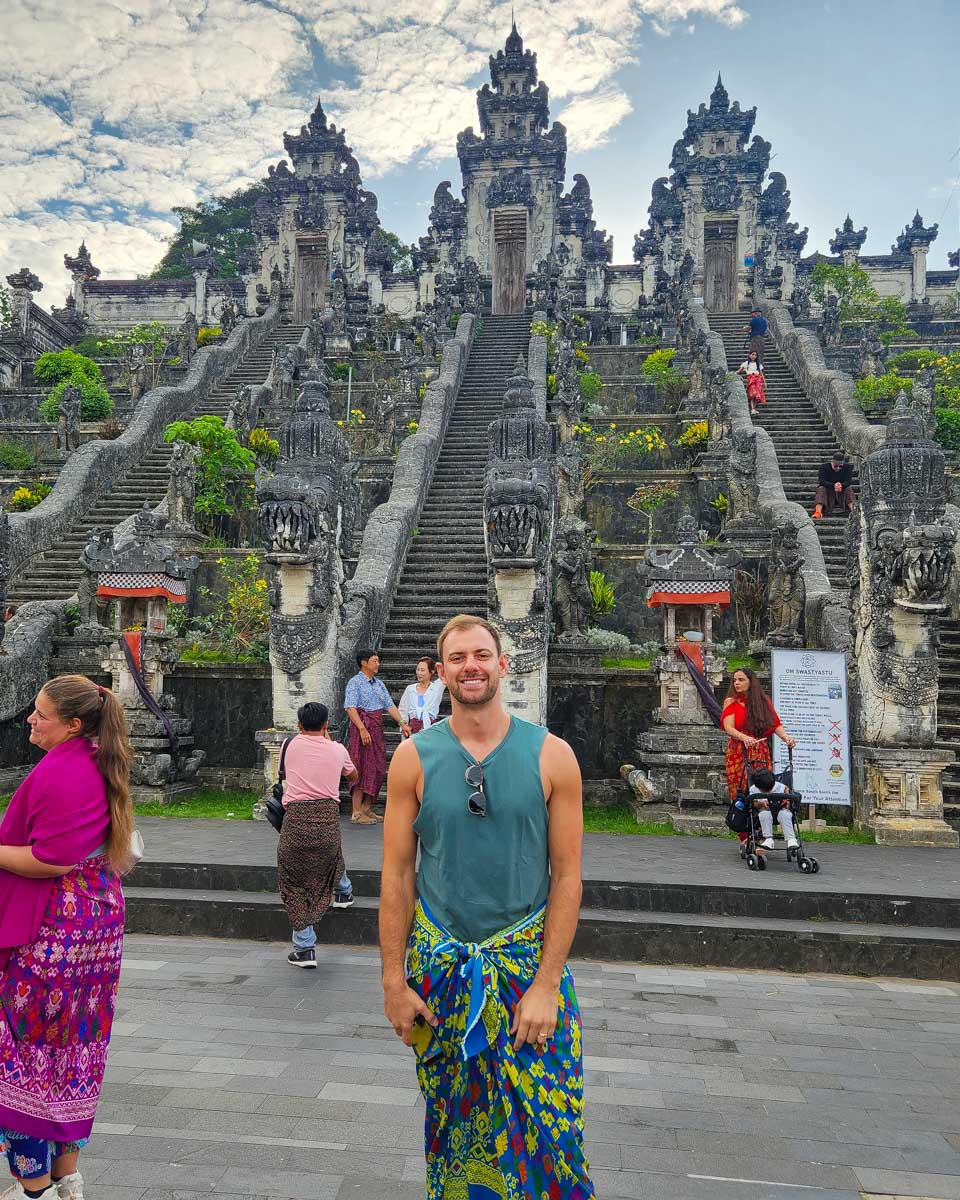 Daniel in front of Lempuyang temple Bali