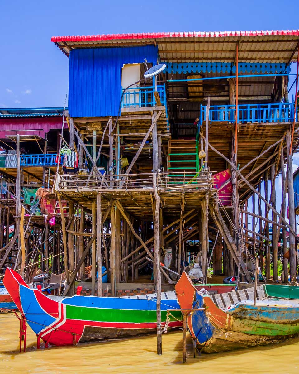 Floating village of Tonle Sap near Siem Reap Cambodia