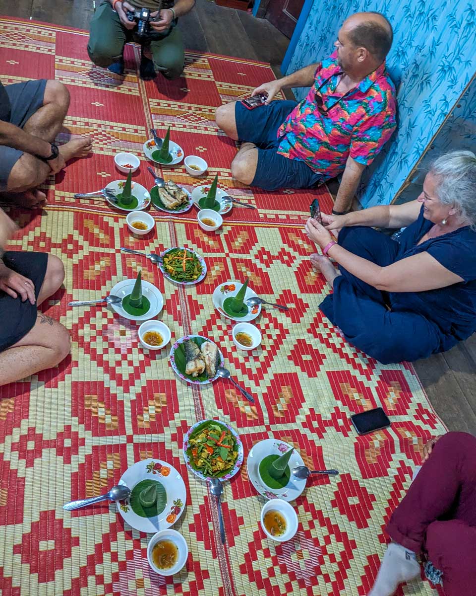 Food in a local house on a food tour from Siem Reap Cambodia
