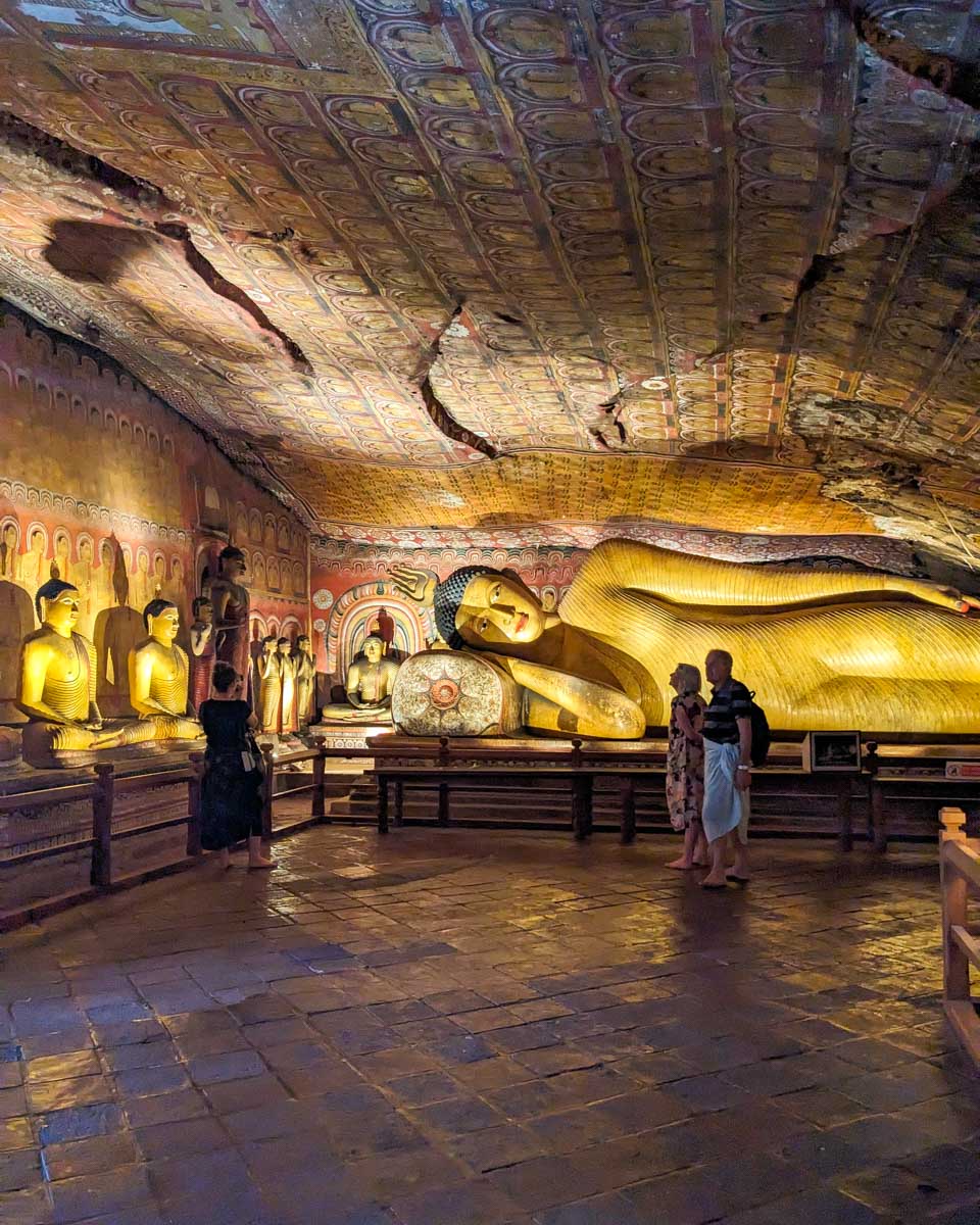 Golden Buddha in Dambulla Caves Sri Lanka