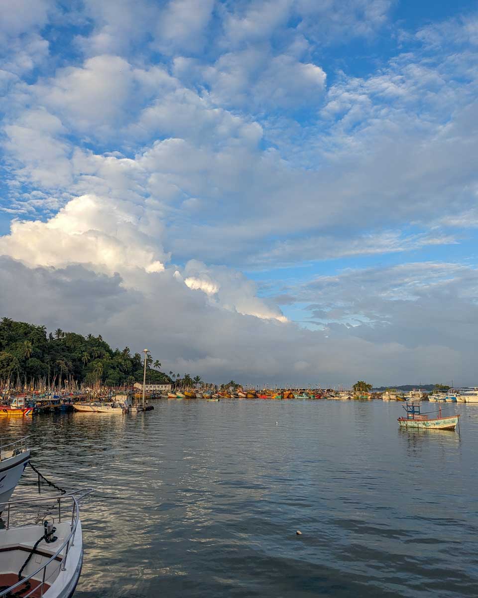 Leaving the dock on whale watching tour in Mirrisa Sri Lanka