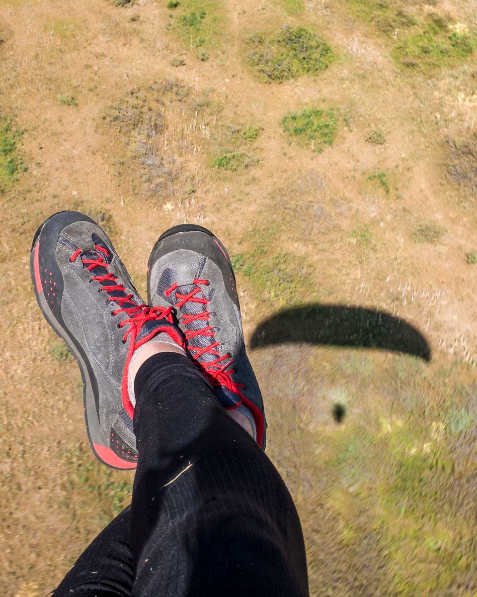 Paragliding landing in Banos Ecuador