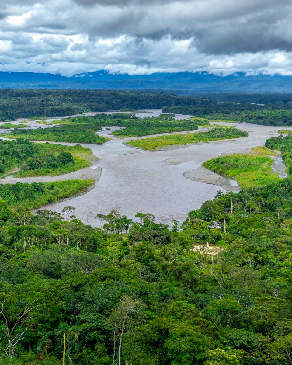 Part of the Puyo Amazon Jungle and Pastaza river near Banos Ecuador