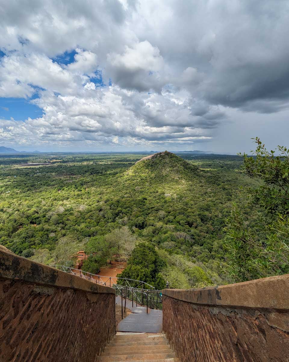 Stairs leading down Sigiriya Sri Lanka