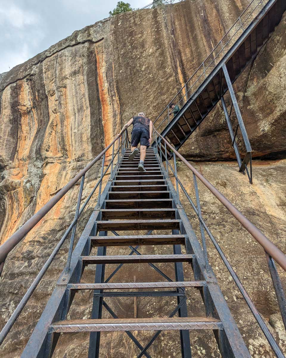 Stairs leading up Sigiriya Sri Lanka
