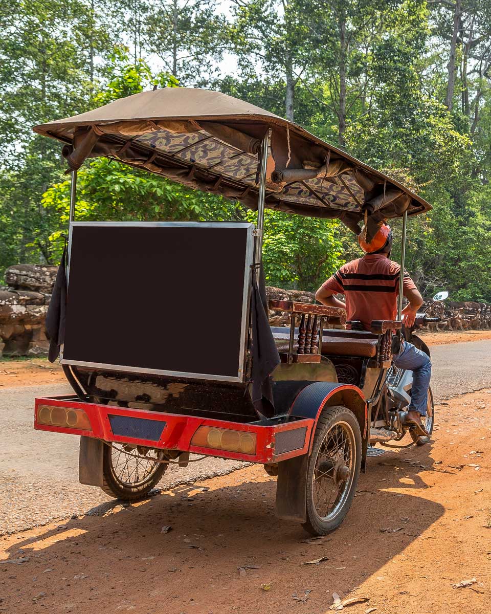 Tuk tuk at Angkor Wat Siem Reap Cambodia