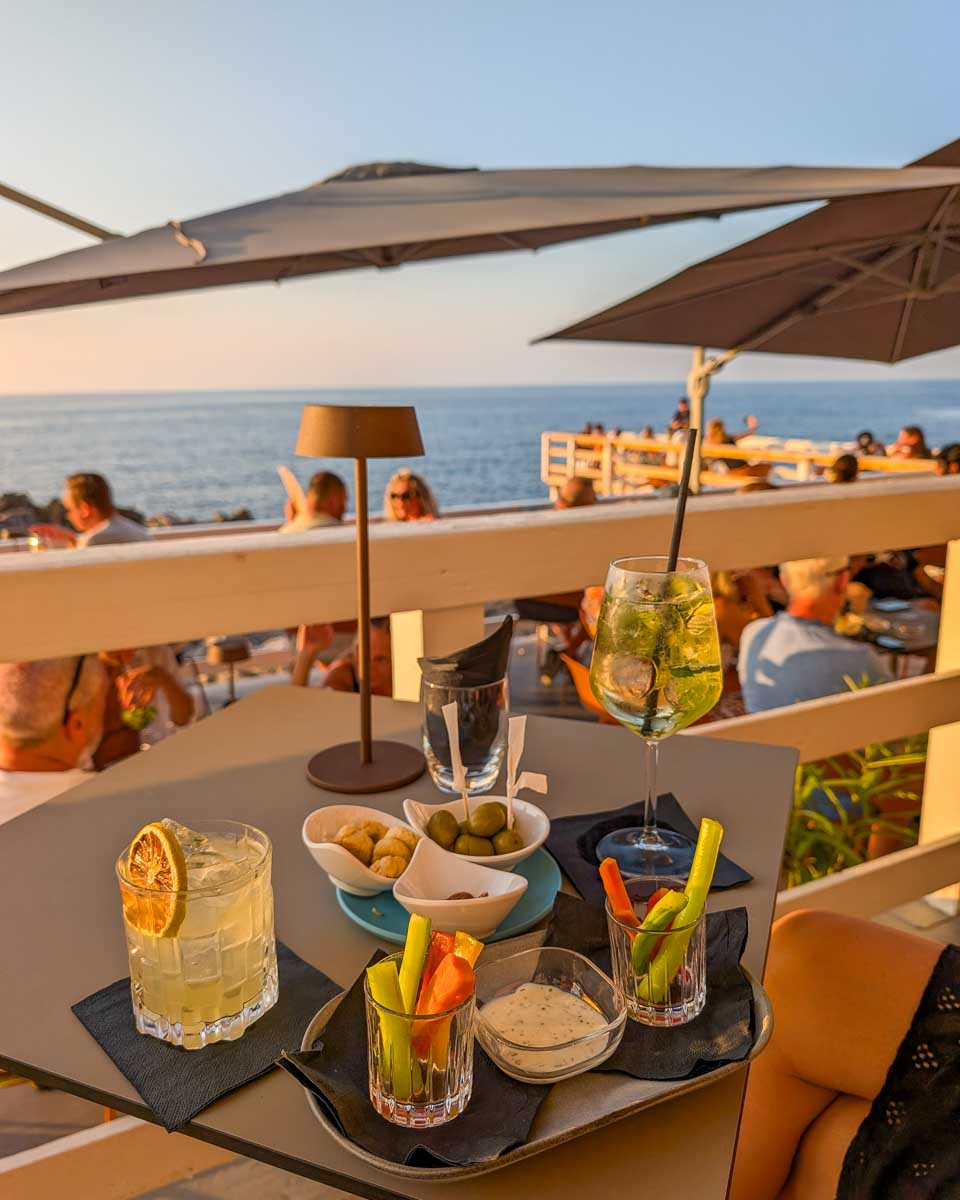 Aperitif at sunset with views of the water Cefalu Italy