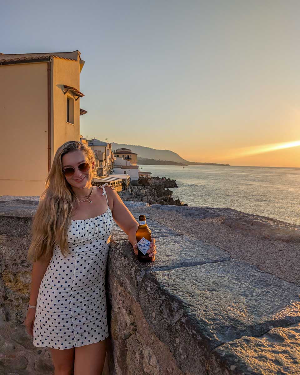 Bailey at sunset from Bastione di Capo Marchiafava Cefalu Italy