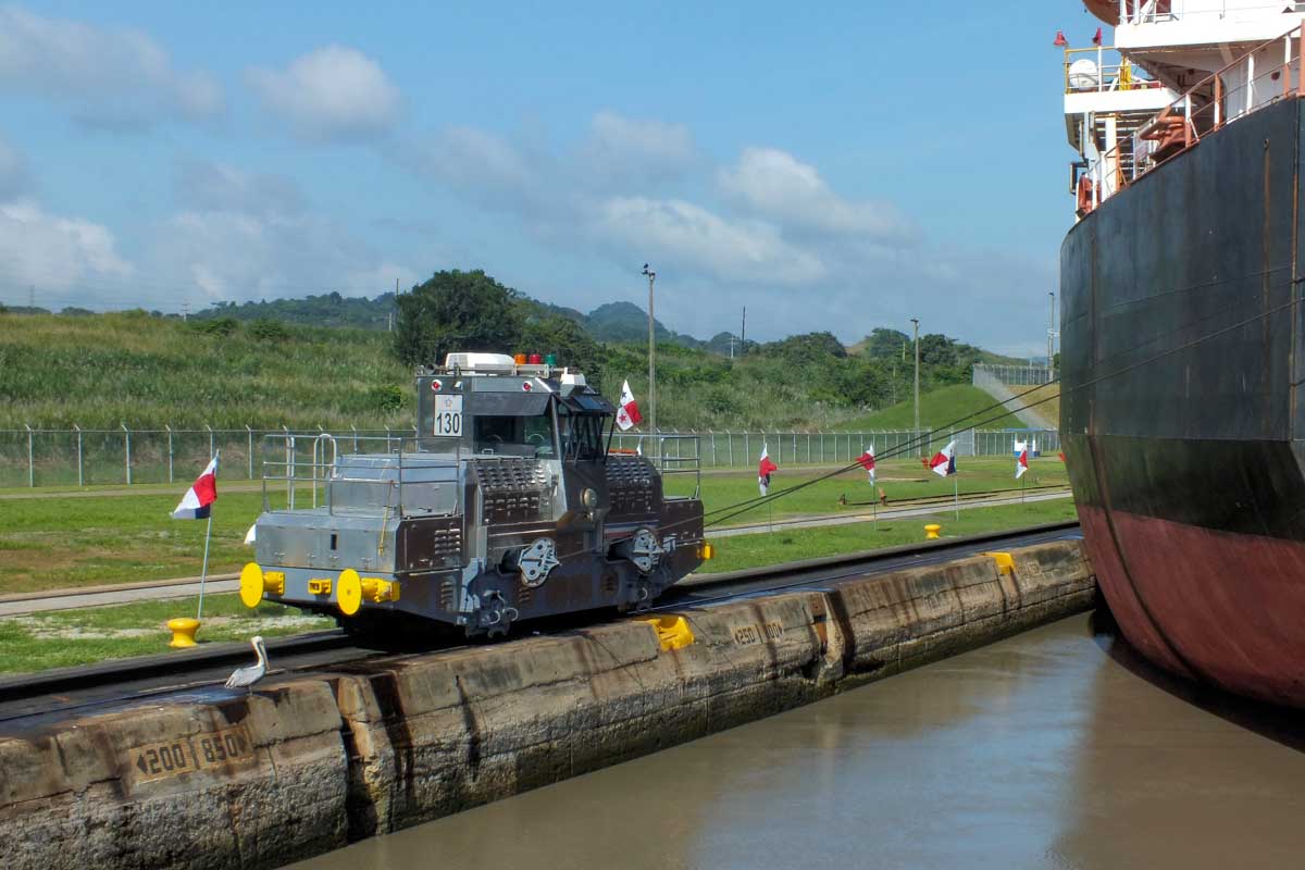 Panama Canal seen from a boat Panama city Panama-2