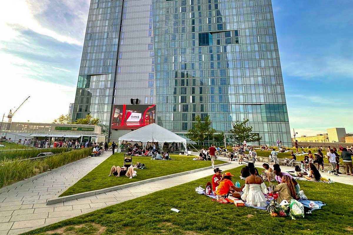 Sunset Social movies outside in Philadelphia USA