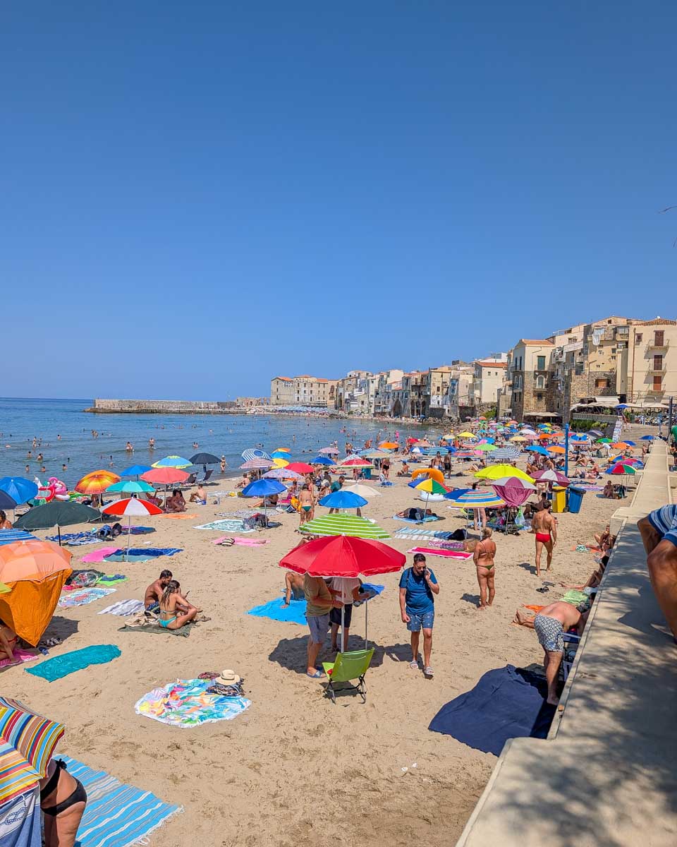 The beach in Cefalu Italy