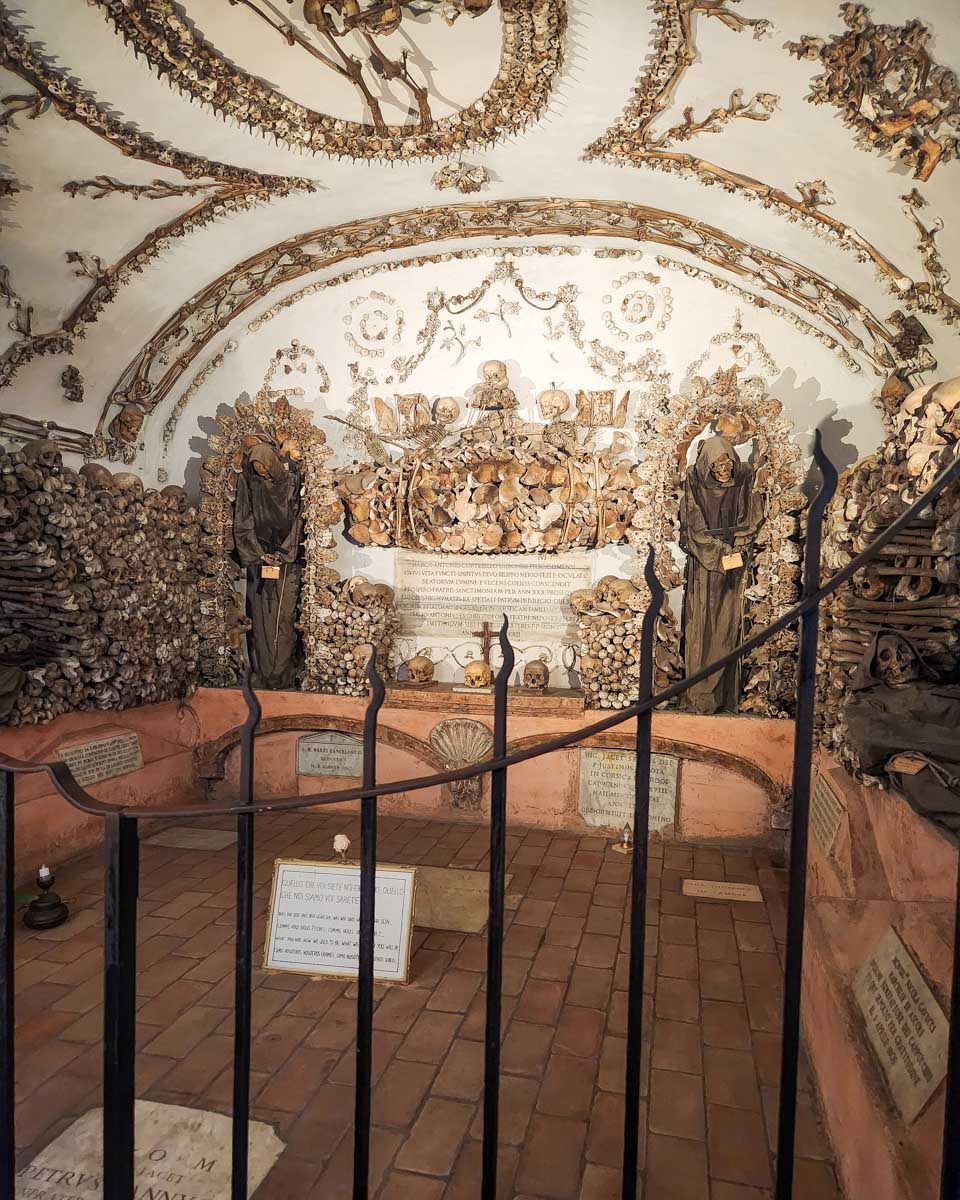 A crypt seen on a Rome Crypts and Catacombs Tour in Italy