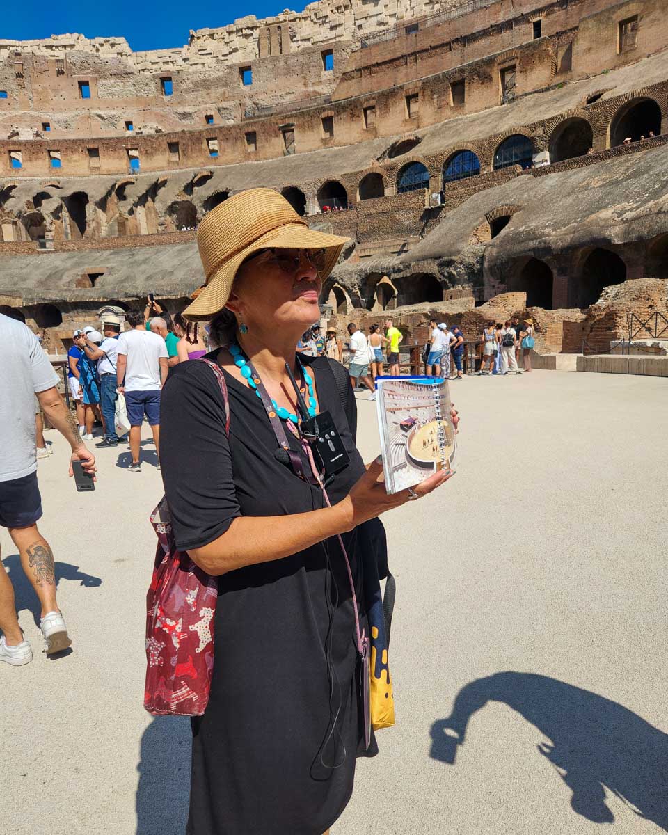 A guide explaining the colosseum in Rome Italy