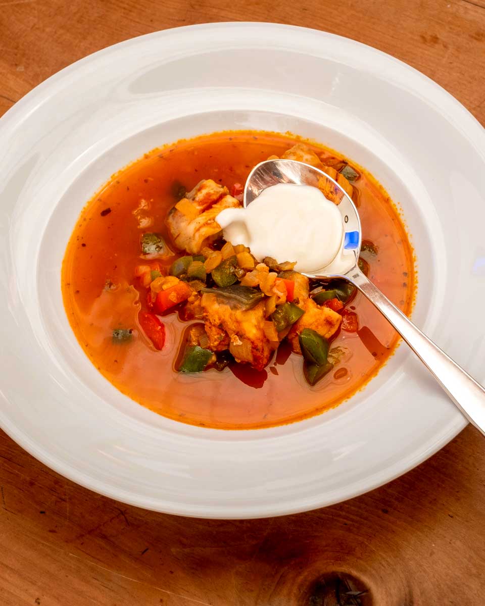 Borscht Hungarian food on a tour in Budapest Hungary