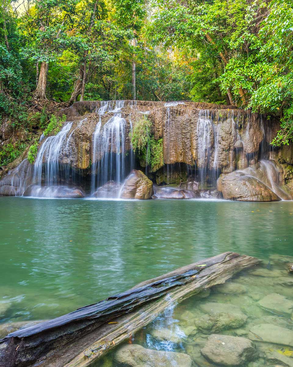 Erawan Waterfalls near Bangkok Thailand