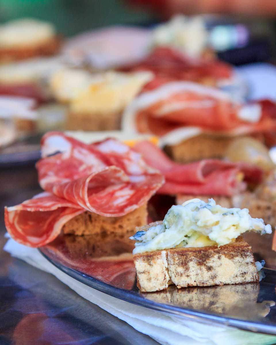 Food on a food and drink tour in Venice Italy