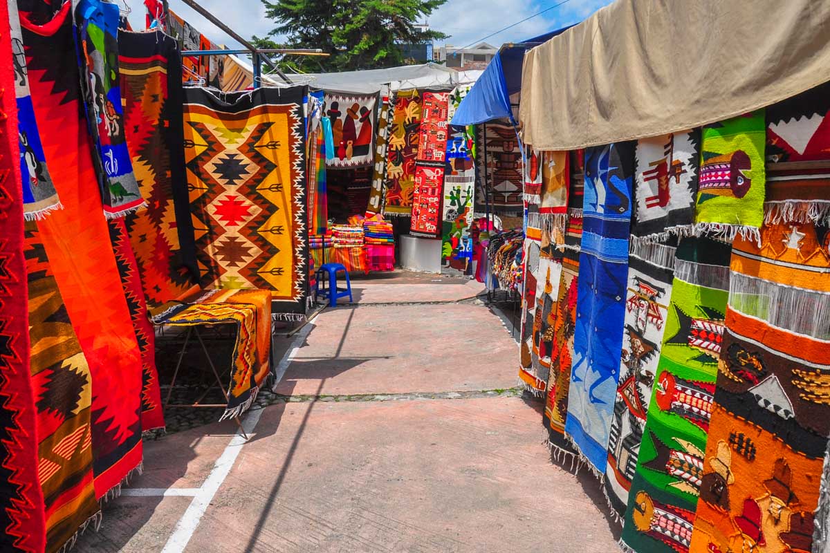 Fabrics at the Otavalo Market near Quito
