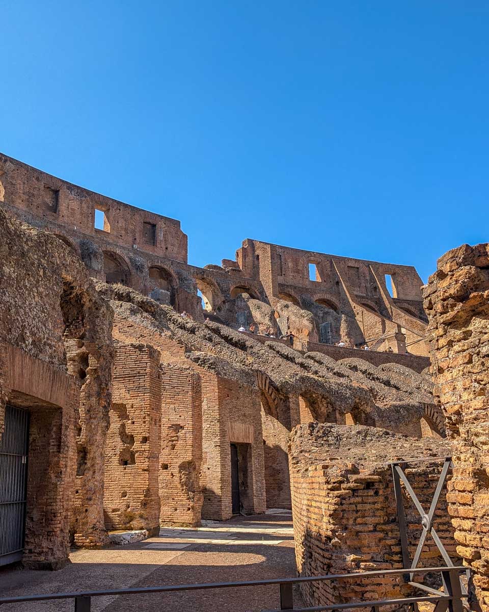 Part of inside the colosseum in Rome Italy