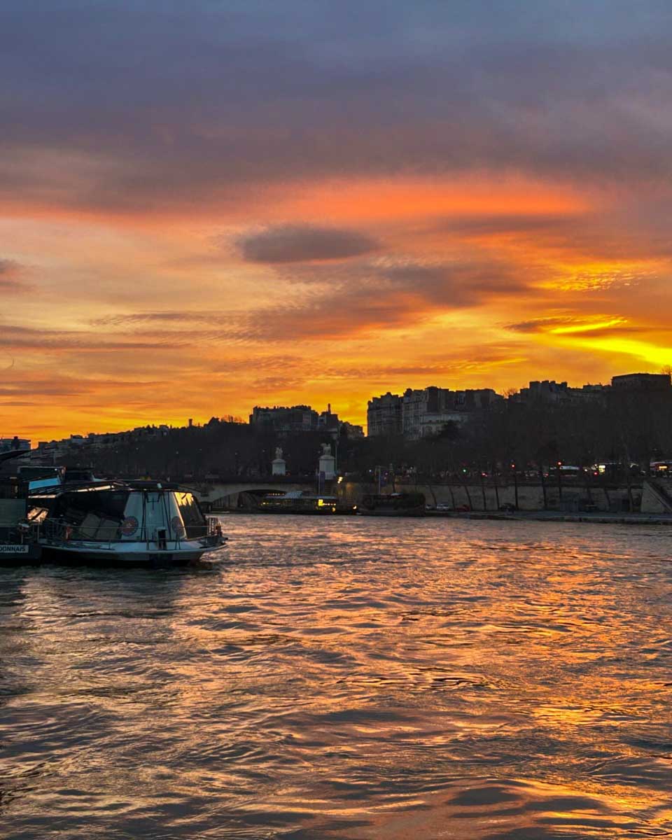 Sunset cruise of the Seine River in Paris France BATEAUX PARISIENS