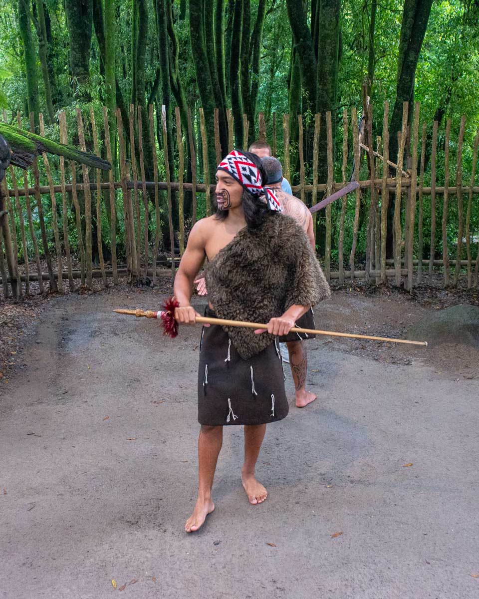 A-Maori-man-at-the-Te-Pa-Tu-Village-in-Rotorua-New-Zealand
