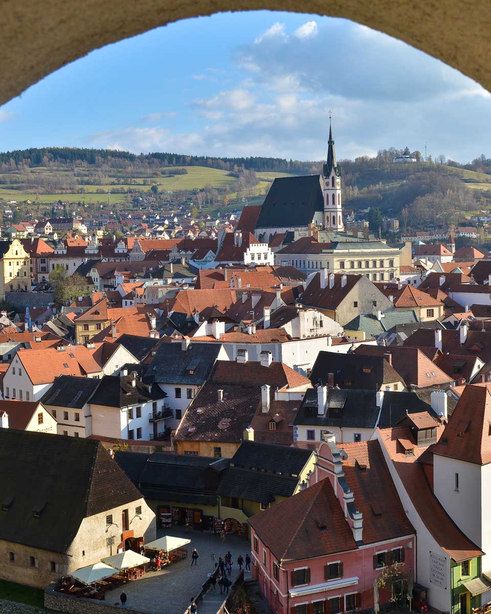 A church in Cesky Krumlov near Prague Czech Republic