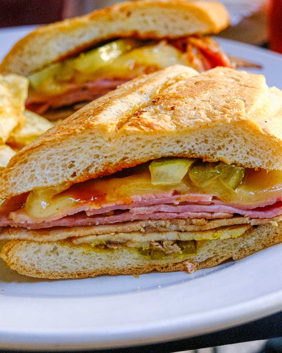 A cuban sandwich on a food tour in little havana Miami Florida
