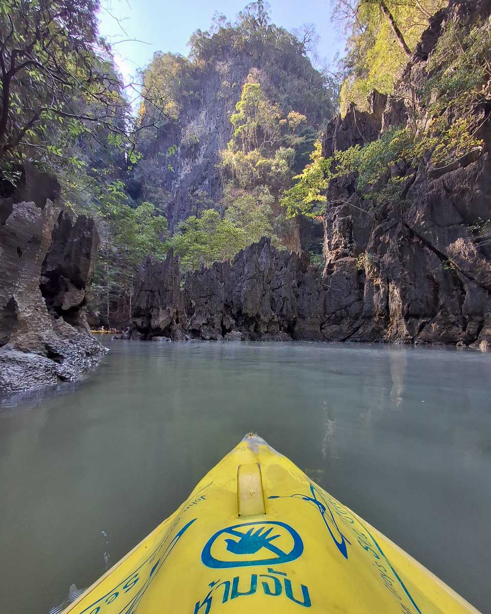 A kayak on a sea kayak tour from Phuket Thailand