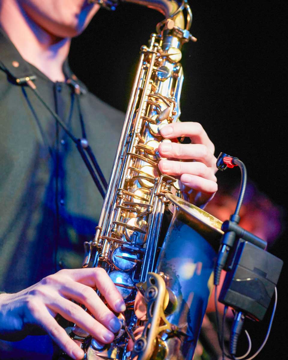 A man plays saxaphone in Prague Czech Republic