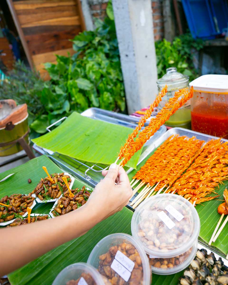 A-person-making-street-food-in-Chiang Mai-Thailand