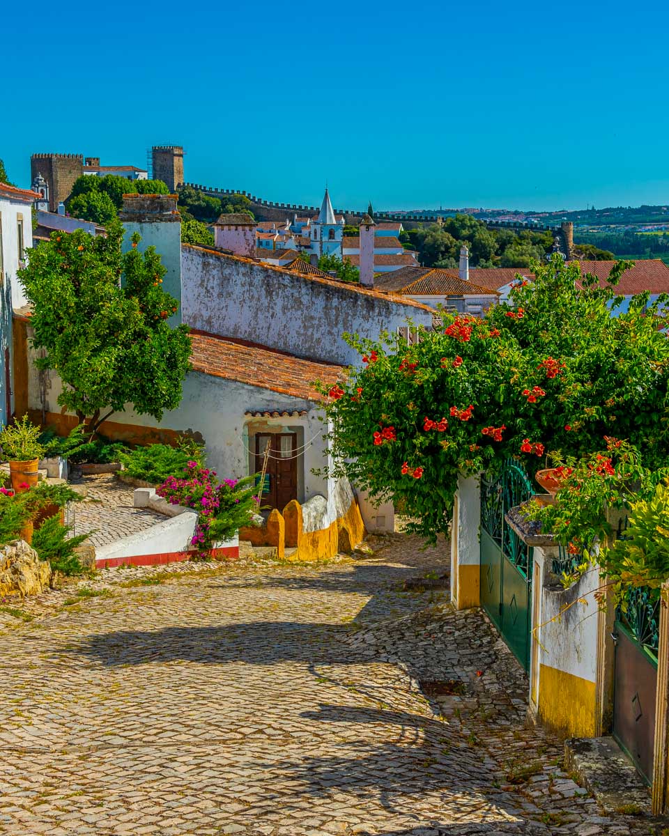 A street in Obidos near Lisbon Portugal