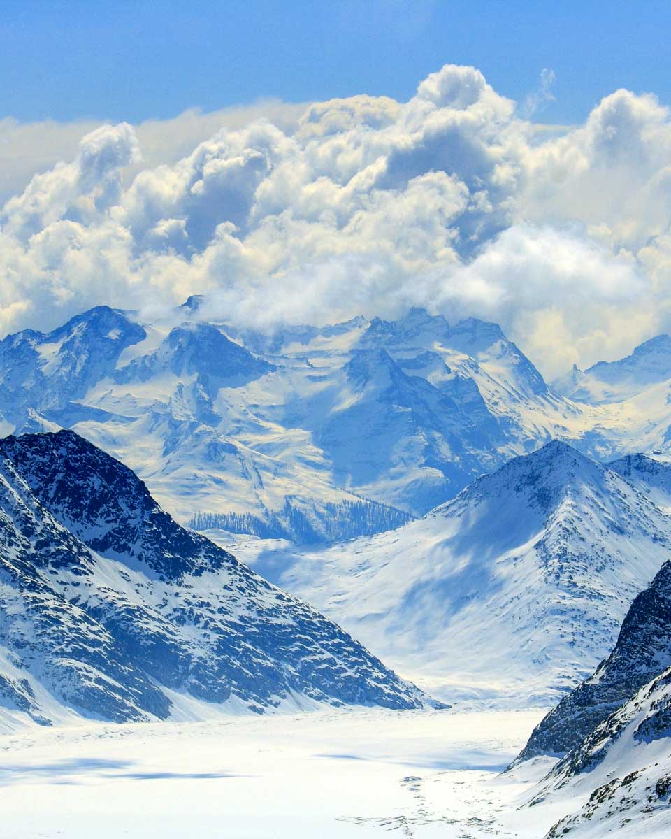 Aletsch alps glacier Switzerland on a tour from Zurich Switzerland