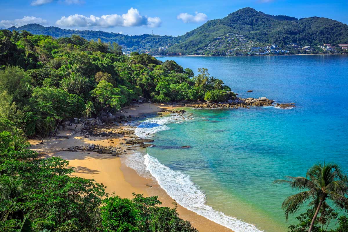 Beautiful beach in Phuket Thailand seen on a sunny day