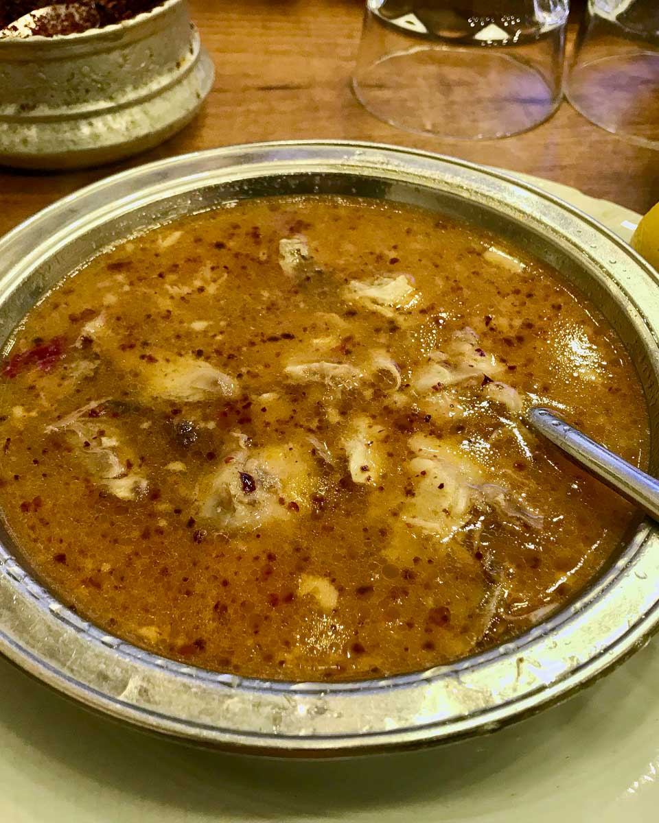 Beyran soup on a food tour in Istanbul, Turkey