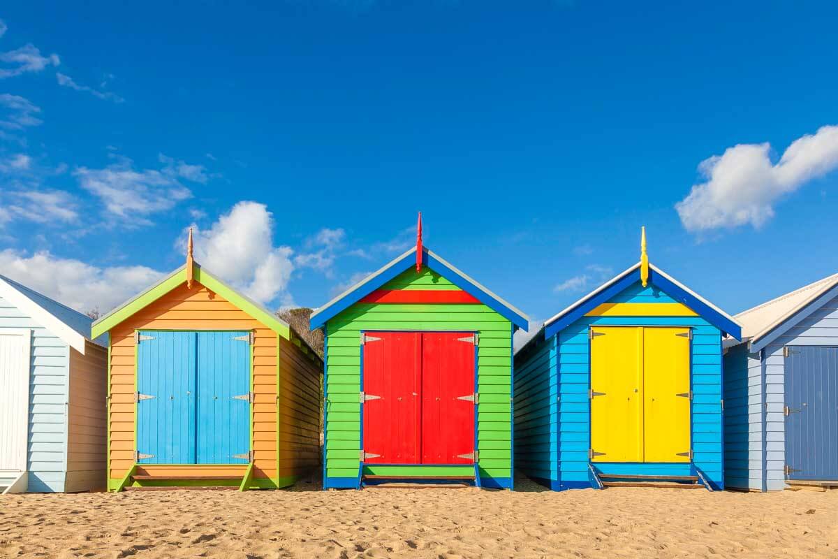 Brighton Beach Boxes on Phillip Island Australia