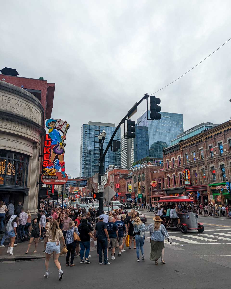 Broadway Street and Honky Tonk Highway in Nashville Tennessee