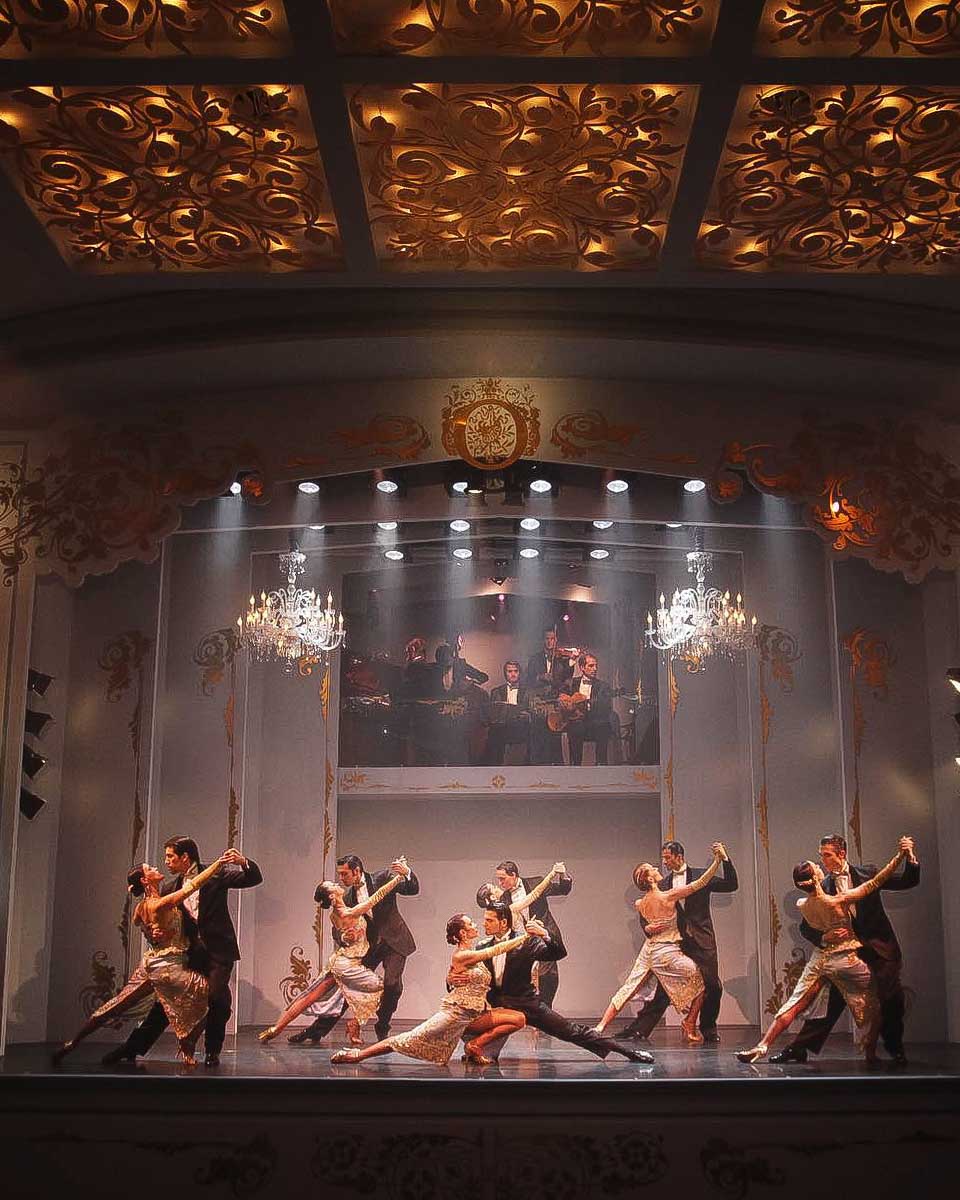 Cafe of the Little Angels people dancing tango in Buenos Aires Argentina