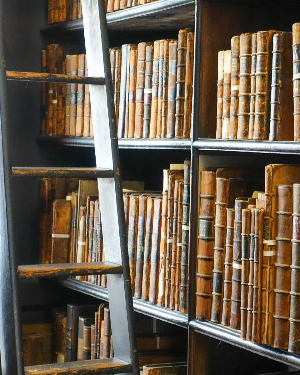 Close up shot of the Book of Kells in Dublin Ireland
